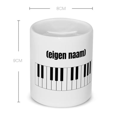 Akyol - keybord met eigen naam Spaarpot - Instrumenten - muziek liefhebbers - iemand die houdt van om op de keybord te spelen - verjaardag - cadeau - kado - 350 ML inhoud