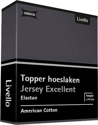 Livello Hoeslaken Topper Jersey Excellent Dark Grey 250 gr 80x200 t/m 100x220