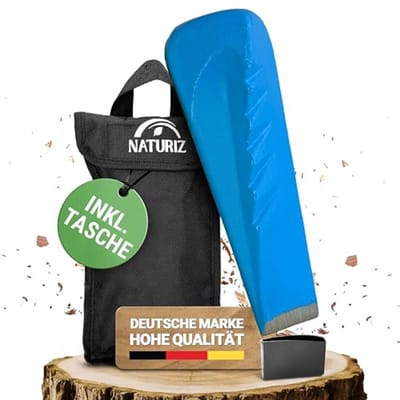 Kloofwig voor Hout met Tas en Beschermkap – Extra Scherpe Draaikloofwig voor Veilig en Moeiteloos Hout Kloven