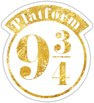 Harry Potter Perron 9 3/4 Faux Gouden Textuur Sticker maat S (10 x 10 cm)