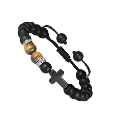 Aramat Jewels | Armbanden | Verstelbare Armband Met Tijgeroog & Natuursteen | | | |8mm | Metaal | Volwassenen | Verkleurd niet