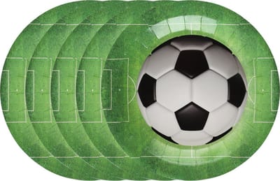 Santex Voetbal thema feest bordjes - 50x stuks - 23 cm - EK/WK themafeest