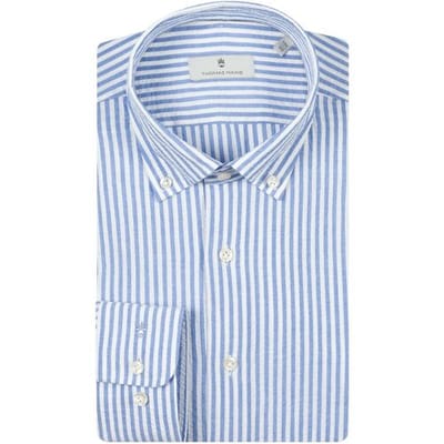 Thomas Maine Overhemd Torino Button Down Seersucker Stripe Navy / male