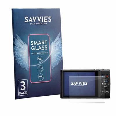 3 Stuks Savvies Screenprotector - geschikt voor Canon Digital Ixus 285 hs - beschermfolie glas transparant