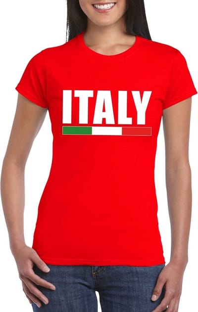Rood Italy/ Italie supporter shirt dames S