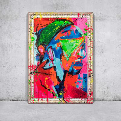 YS Schilderij - Handgeschilderd canvas schilderij - Wanddecoratie Abstract - Kleurrijk - canvas Kunst - Muurdecoratie woonkamer - Slaapkamer decoratie - Kamer accessoires - schilderij canvas - abstracte schilderijen canvas White 120x80