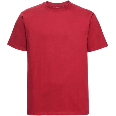 Russell Heren Klassiek Gekamd Katoen Zwaargewicht T-shirt (Klassiek rood)