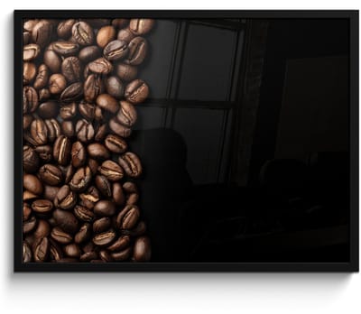 Poster in lijst - Fotolijst 70x50 cm - Posters - Koffiebonen - Zwart - Eenvoudig - Posterlijst zwart - Decoratie - Wanddecoratie woonkamer - Muurdecoratie slaapkamer
