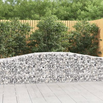 vidaXL - Schanskorf - 2 - st - gewelfd - 400x50x60/80 - cm - gegalvaniseerd - ijzer