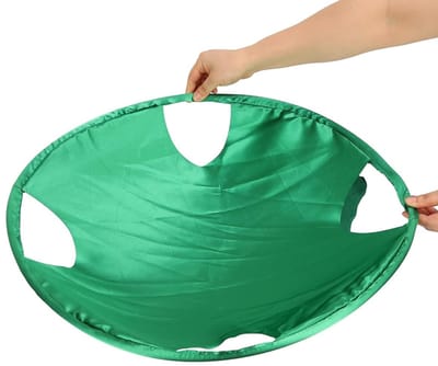 LISM-21-inch opvouwbare wasmand, ronde kleding sorteerder, kleine opklapbare wasmand, draagbare wasmand (groen)