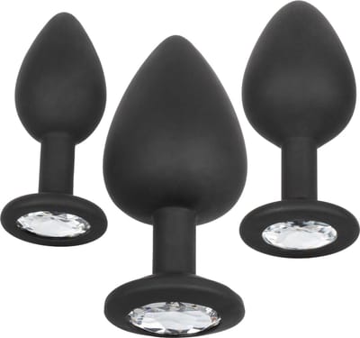 CalExotics - Silicone Gem Anal Kit - Anal Toys Buttplugs Zwart