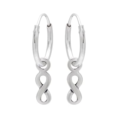 WeLoveSilver - zilveren oorringen - infinity hanger - 925 sterling - 7.5 cm