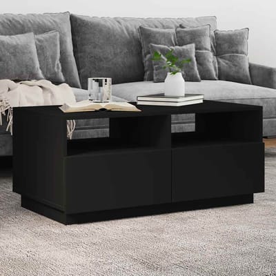 vidaXL - Salontafel - met - LED-verlichting - 90x49x40 - cm - zwart