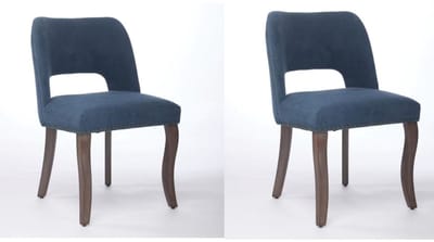 Stoel 58x50x82,5cm Eetstoel 2-Delige Set Blauw Chenille Stof Gevoerde Eetkamer Stoelen Voor Keuken Eetkamer Landhuis Stijl