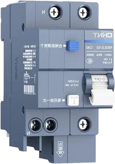 Stroomonderbreker - Lekbeveiliging Zekering - Elektrische Beveiliging - Miniatuur Type - 40A - Grijs