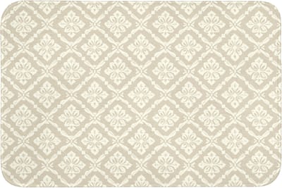 Badmat 90x60 cm - Antislip - Floraal - Ornament - Beige - Badmatten voor badkamer - Badkamermat - Douchemat - Badkamer mat