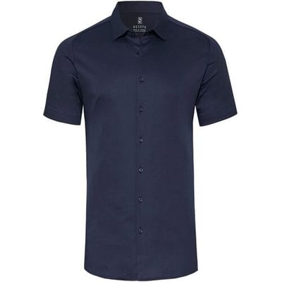 Desoto Overhemd Uni Short Sleeve Piqué Kent Collar Navy / male