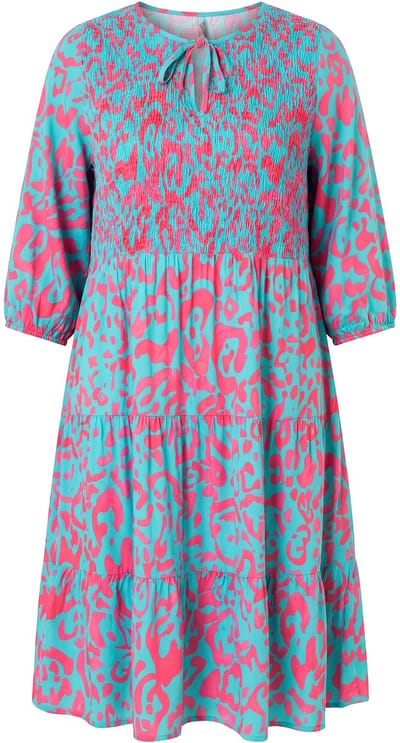 Angel of Style - Dames - Gesmokte jurk A-lijn midilengte viscose - Pastelgroen - Maat 46