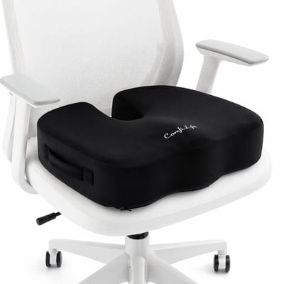 Dutchers® Ergonomisch Zitkussen – Comfortabel Stoelkussen - Stuitkussen - Zitsteun - Zitverhoger - Wasbare hoes - Wigkussen – Voor Stuitje, Aambeien, Rugklachten & Zwangerschap – Zitcomfort voor Auto, Kantoor, Rolstoel & Thuis - Zwart