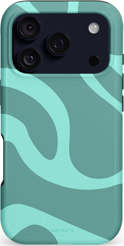Casetastic hoesje geschikt voor Apple iPhone 17 Pro - MagSafe - Dubbellaagse bescherming - Aqua Golven - Fashion Case - Saliegroen