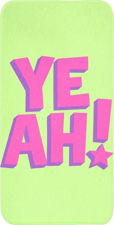 WC mat 60x120 cm - Antislip - Groen - Neon - Quote - Toiletmat - Vloermat - Douchemat - Toilet tapijt - Toiletmatten