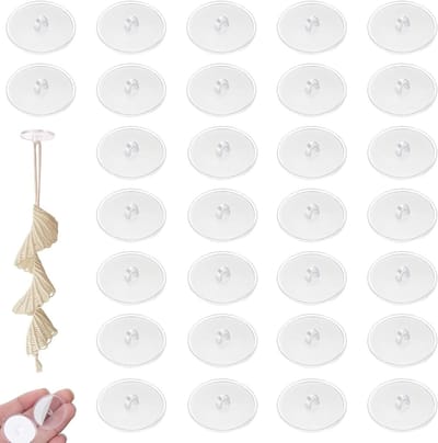 Set van 30 Transparante Zelfklevende PVC Haakjes, Ideaal voor Keuken, Badkamer en Feestdecoraties, 2.4 cm Diameter