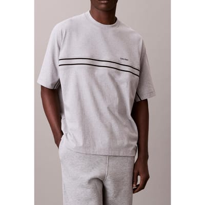 Calvin Klein Ss 16s Jersey Logo Tee Heroic Grey Heather Taglia: S | Magliette basic Outlet | Uomo | Grigio