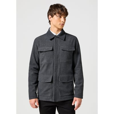 Wrangler Jacket Charcoal Heather Grey Maat: L | Jassen Outlet | Heren | Grijs
