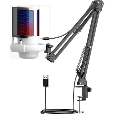 Professionele studiomicrofoon ME6S, geschikt voor pc-streaming, gamestreaming, netwerkvideo, zangopnames en game-opnames. Bestand tegen spatwater.