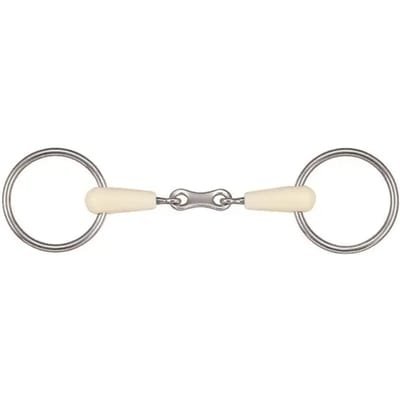 Dubbelgebroken uitneembaar paardenbit + koppeling Soyo Happy mouth