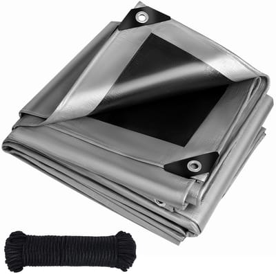 Dailygoods- Afdekzeil 260 g/m² - Waterdicht - Scheurvast - Universeel - Versterkte ogen - Duurzaam - Voor tuinmeubelen/trampoline - Dekzeil