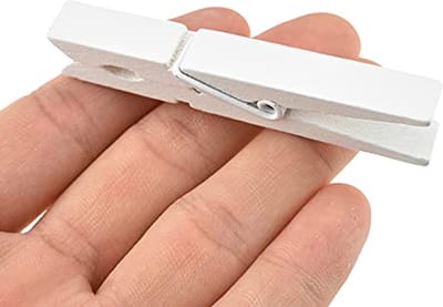 Witte houten wasknijpers 16-pack - Stevig en roestvrij voor wasgoed & ambachtelijke projecten