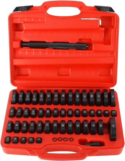 Wiellager Montageset - Lagerpers Trekker - Auto Onderhoud - 52 Delige Set - 18-74 mm - Rood