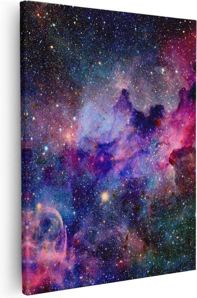 Artaza Canvas Schilderij Universum - 40x50 cm - Wanddecoratie Sterren - Muurdecoratie Ruimte - Kamer Accessoires Woonkamer
