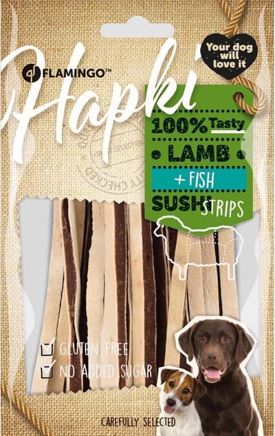 Hondensnack Lamb & Fish Sushi Strips 85 gram