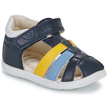 GEOX SANDAL MACCHIA PEUTER Sandalen - MARINEBLAUW/DONKERGEEL - Maat 18
