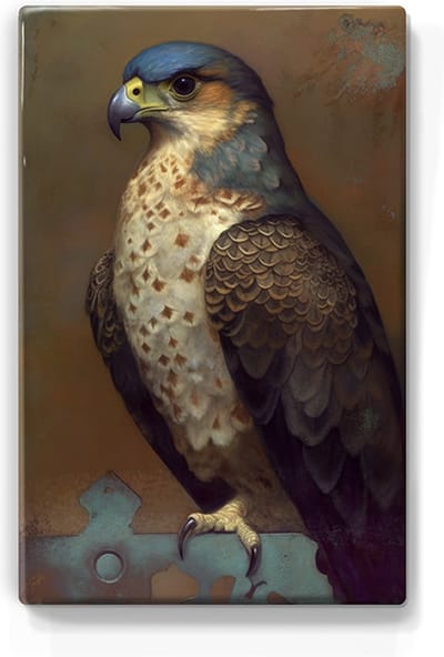 Egyptische valk - Laqueprint - 19,5 x 30 cm - Niet van echt te onderscheiden handgelakt schilderijtje op hout - Mooier dan een print op canvas. - LP356