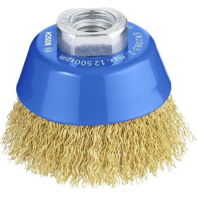 Bosch Accessories Komborstel, messing, gegolfde draad, 70 mm, 0,3 mm, 12.500 omw/min, M 14 Bosch Power Tools 1608614020 1 stuk(s)