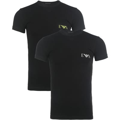 Emporio Armani SS23 Pull Col Rond Couleur Unie Manches Courtes T-Shirt Homme Hauts Noir 111670-3R715-23820 S black