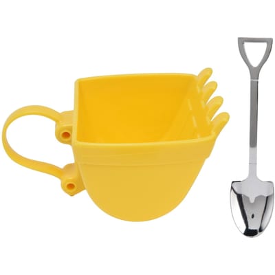 Tasse Pelle d'Excavatrice 330 ml avec Cuillère Pelle Créativité Tasse à Thé Mug à Lait Café Cadeau d'Anniversaire L(for 6.5-9kg) yellow