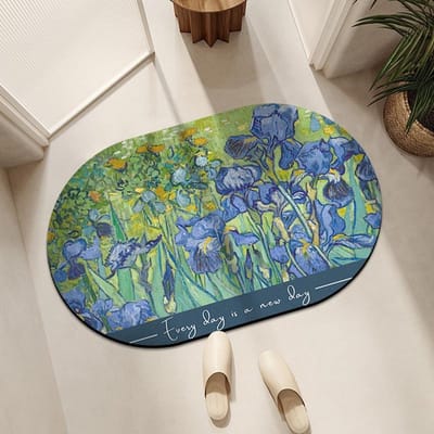 Retro Ovale Badkamervloermat Badkamer Antislipmat Diatomeeënaarde Waterabsorptiemat Tapijt Badkamer Toilet Voetmat Deurmat 40 * 60CM