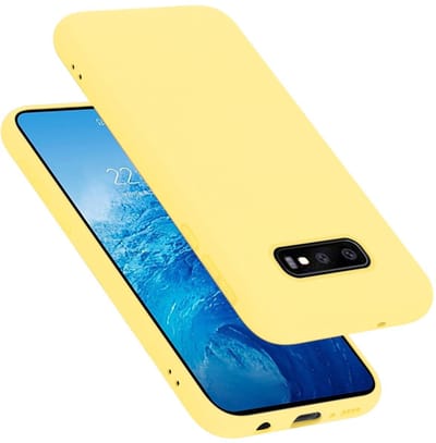Cadorabo Hoesje geschikt voor Samsung Galaxy S10e in LIQUID GEEL - Beschermhoes gemaakt van flexibel TPU silicone Case Cover