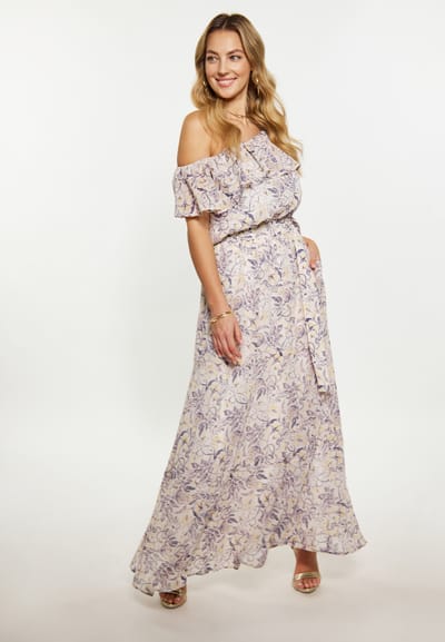 Faina Jurk Dames wit lila
