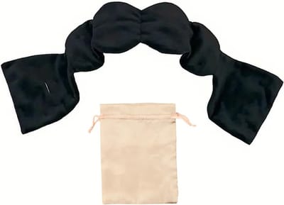 Verzwaarde oogmasker voor diepe ontspanning, comfortabel slaapmasker voor reizen, ideaal voor betere nachtrust en ontspanning (zwart)