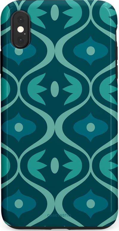 Casetastic hoesje geschikt voor Apple iPhone XS Max - Dubbellaagse bescherming - Decoratief Blauwgroen - Fashion Case - Petrol