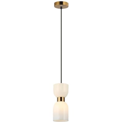 Viokef Memory hanglamp, glas, brons/wit