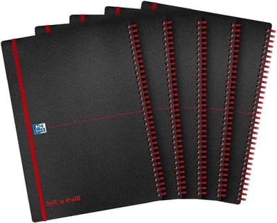 Ringbandschriften A4 - Notitieboekjes Kantoorpapier - Schrijven Notities Maken - Waterdichte Polyhoezen - 5 Stuks - Zwart