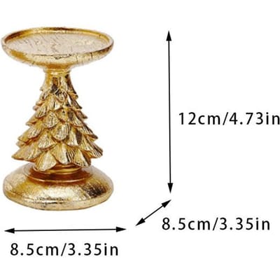 Kaarsenstandaard Gouden Kerstboom in Europese Stijl Hars Kaarsenstandaard Ornament Kerstsfeer Kerstdecoratie Handwerk beige