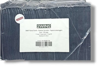 2WINS® Dental Towels – Patiënten Servetten – Papieren onderleggers Zwart - 125 stuks