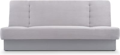 Zitsbank met slaapfunctie en opbergruimter, een bank voor de woonkamer, een slaapbank, Corduroy stof 192x92x85 cm - CYPRUS new - Lichtgrijs (Poso 110 + Paros 5)